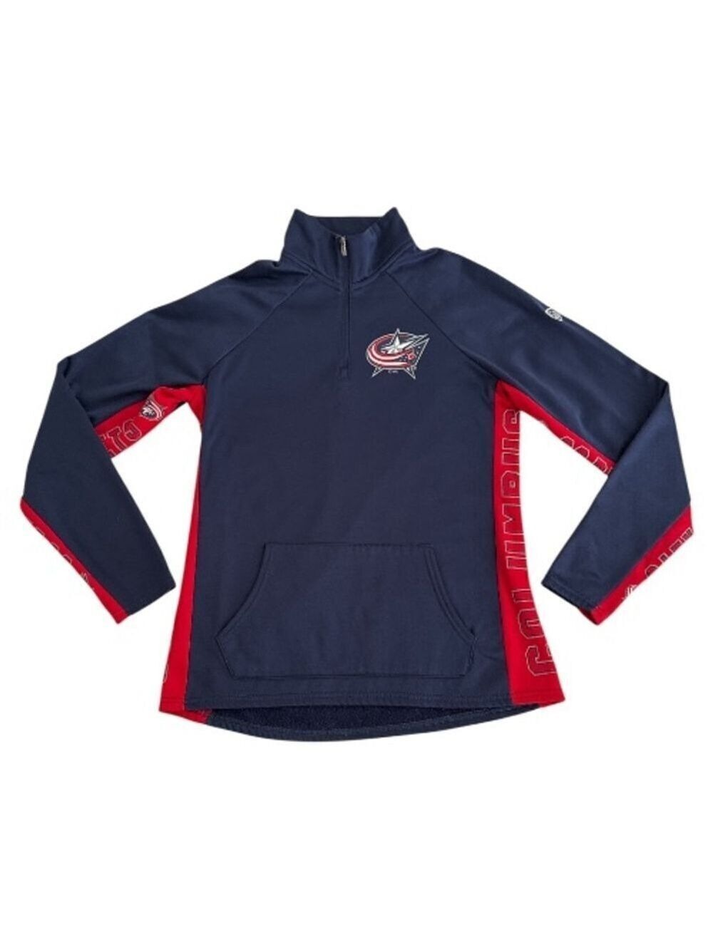 Women’s HANDSHIGH Navy Red Columbus Blue Jackets Quarter-Zip Pull Over Size Smal